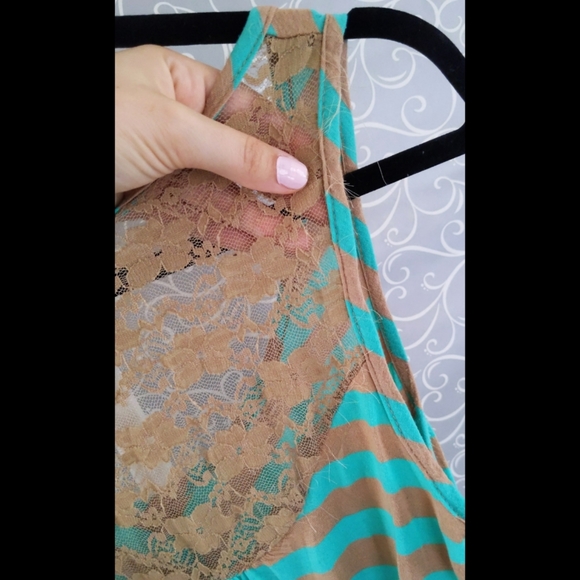 Edge Green & Tan Striped Sundress Medium - Picture 5 of 6